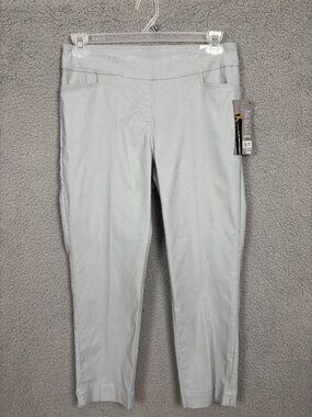Slimsation Women's Gray Pull On Tummy Control Cropped Pants Size 8 New With Tags